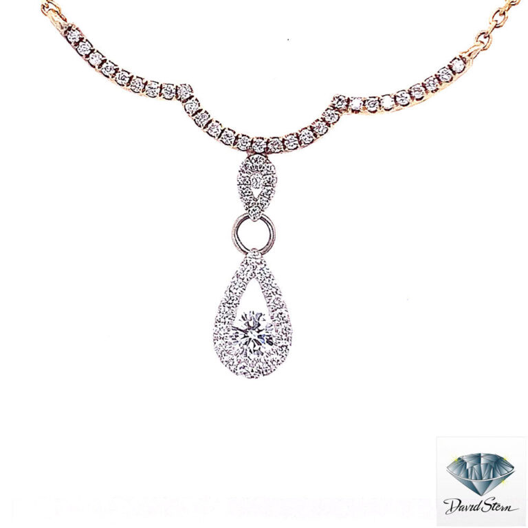 0.68 CT Round Brilliant Diamond Couture Necklace in 14kt Yellow Gold