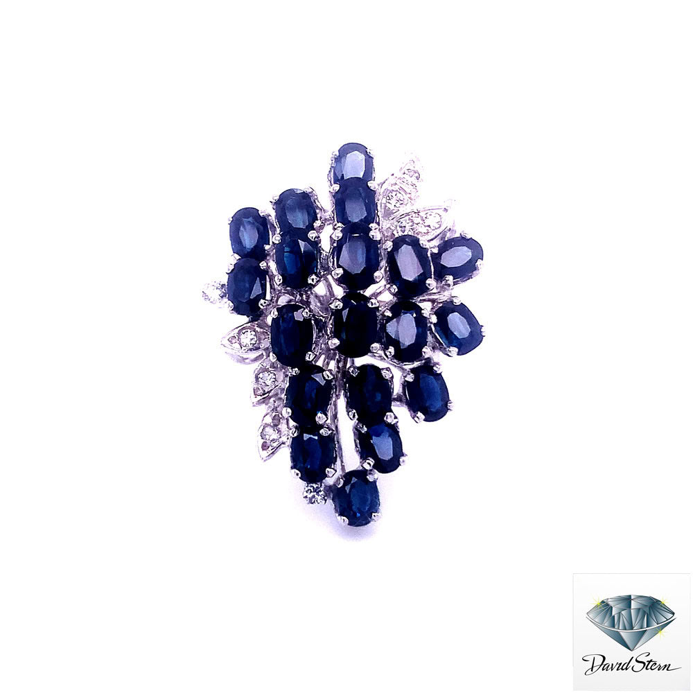 5.50 CT Oval Cluster Ring in 18kt White Gold
