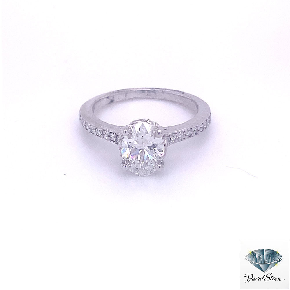 1.50 CT Lab Grown Diamond Oval Oval Brilliant Cut Solitaire Engagement Ring in 14kt White Gold image 0