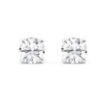 2. Elegant pair of diamond stud earrings with high-quality white gold settings, perfect for special occasions and everyday elegance.