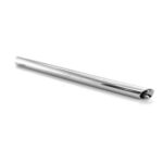 Polished silver jewelry embedding tube, ideal for crafting custom jewelry pieces.