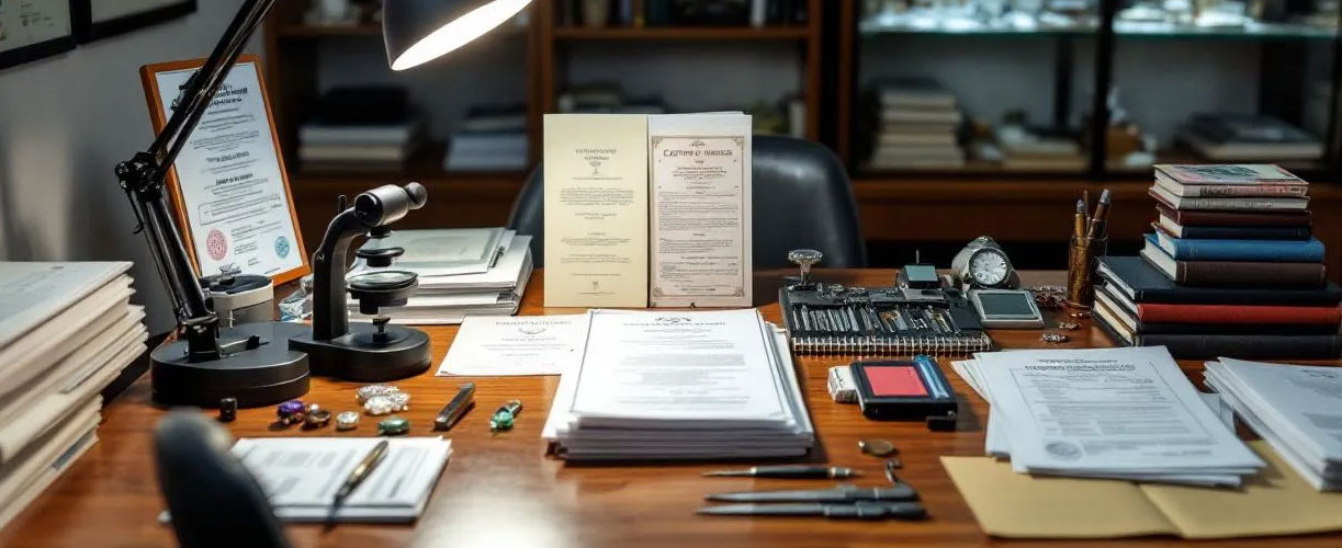 Appraiser examining a ring, the first step when you decide why get your jewelry appraised
