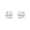 10 carat yellow gold studs: two 5.00 ct round brilliant lab-grown diamonds in 14kt yellow gold four-prong settings