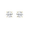 8 carat yellow gold studs: two 4.00 ct round brilliant lab-grown diamonds in 14kt yellow gold four-prong settings