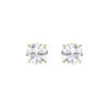 6 carat yellow gold studs: two 3.00 ct round brilliant lab-grown diamonds in 14kt yellow gold four-prong settings