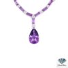27 CT Pear Amethyst Necklace in 18kt White Gold - David Stern Jewelers - Amethyst Necklace: Stunning 27 CT Pear in 18kt White Gold
