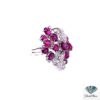 Other side of the estate ruby ring showing the split shank and diamond ribbon