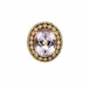 18.01 carat oval morganite and diamond cocktail ring in 18kt yellow gold