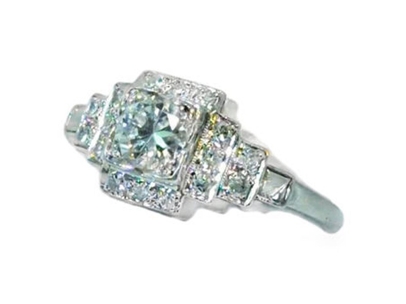 Platinum estate diamond ring bought by the diamond buyers in Boca Raton at David Stern Jewelers