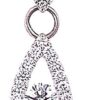 Open teardrop pendant detail: pave diamond teardrop frame with a round center diamond, hanging from a pave pear-shaped bail
