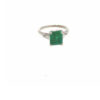 The 2.33 ct emerald and diamond platinum ring standing upright, the opening frame of its 360 degree video