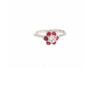 The 0.63 ct ruby and diamond flower cluster ring in 14kt white gold, the opening frame of its 360 degree video